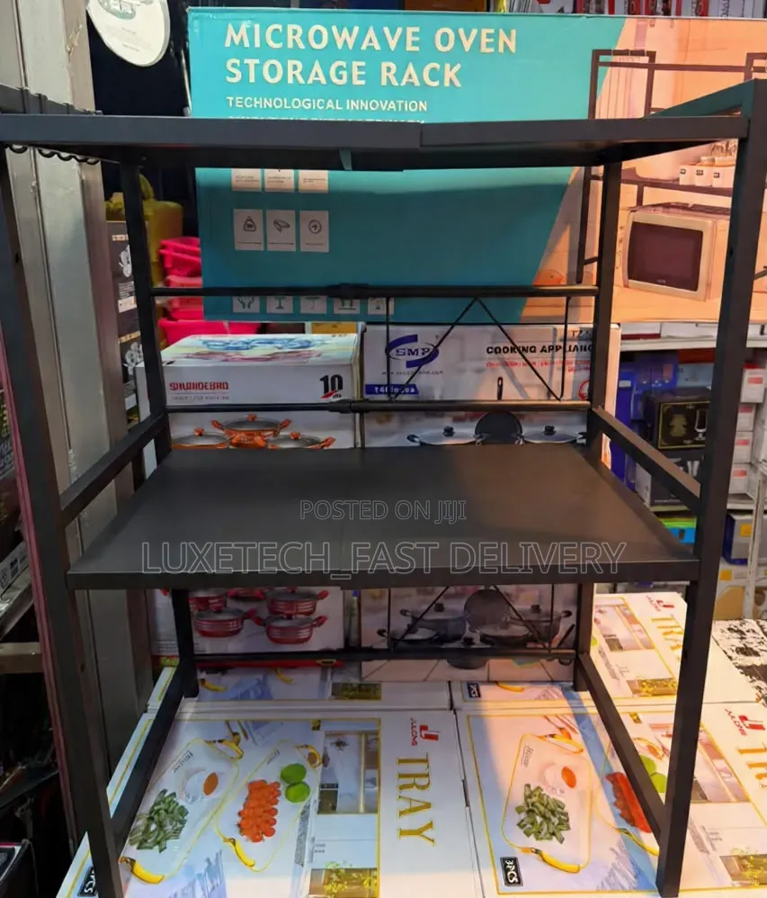 Expandable 3-Tier Microwave Stand – Adjustable Kitchen Storage Rack