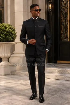 Black Smart Kaunda Suit - Premium Design
