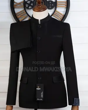 Black Smart Kaunda Suit - Premium Design