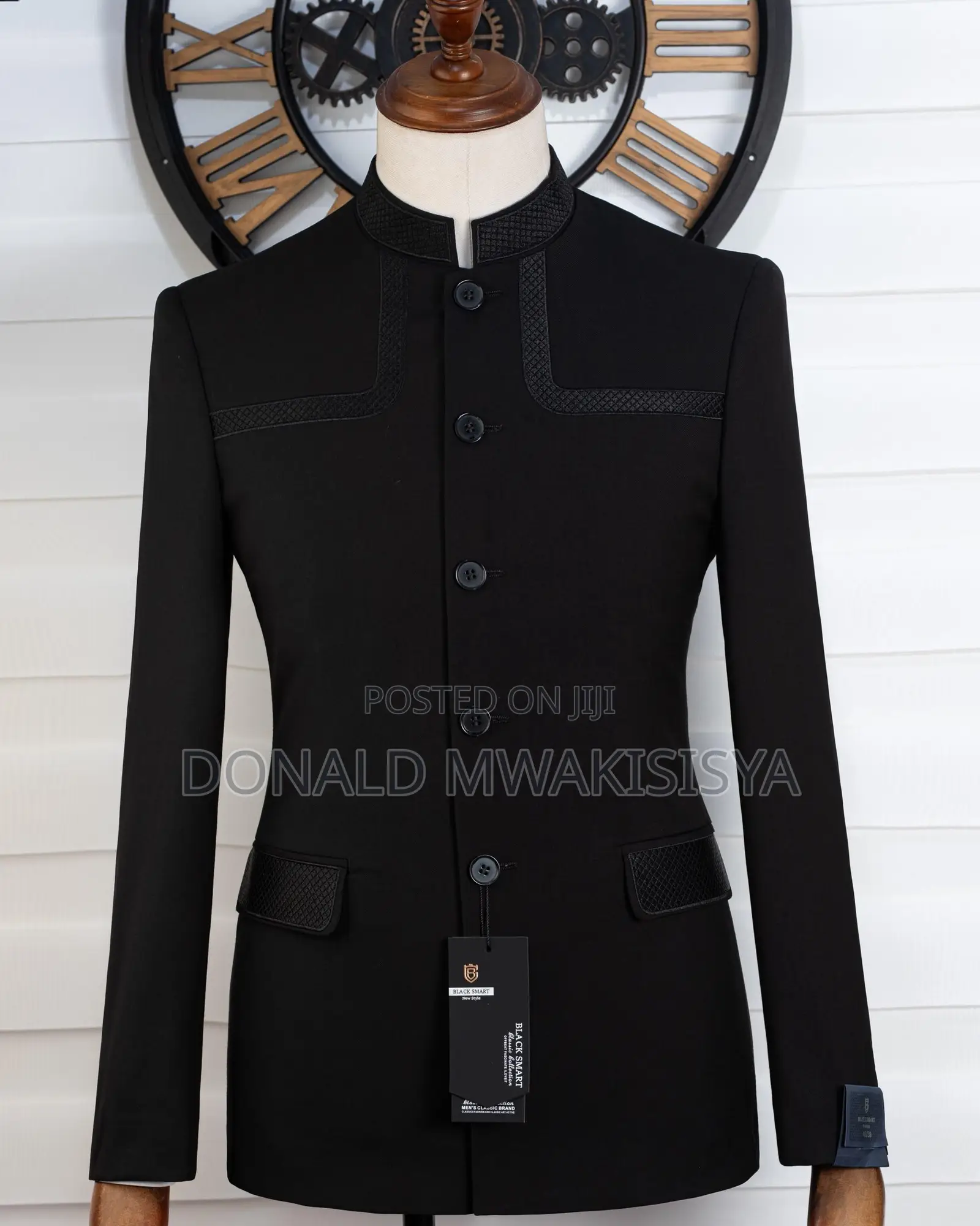 Black Smart Kaunda Suit - Premium Design