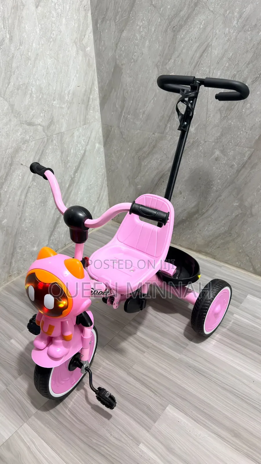 Kids 3-Wheel Tricycle With Push Handle (Robot Character)