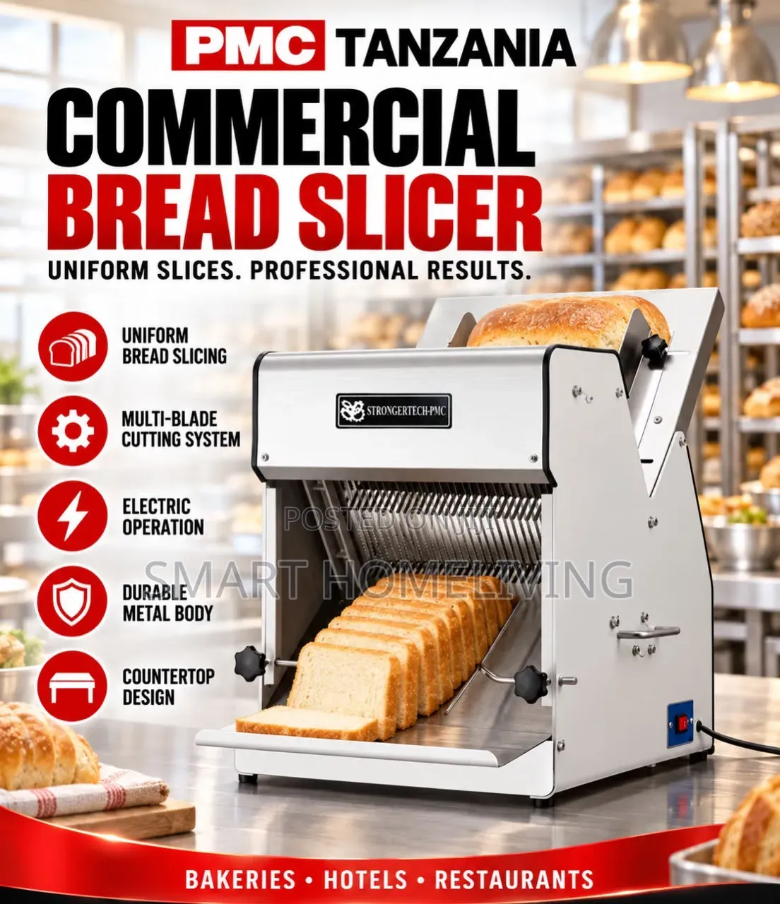 Strongertech PMC Commercial Bread Slicer Machine