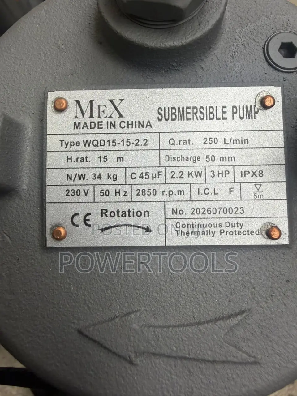 Sewage Water Pump 3hp Single Phase