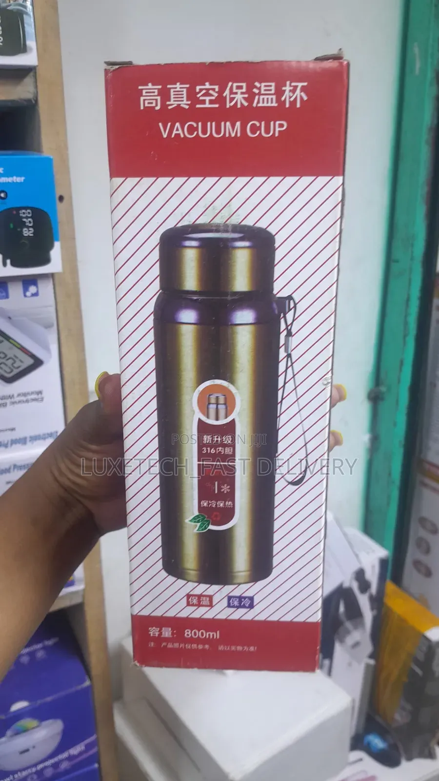 800ml Vacuum Insulated Thermos Flask – Hot and Cold Water Bottle