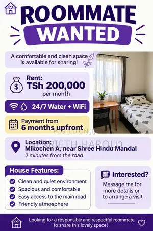 1bdrm Apartment in Mikocheni for rent