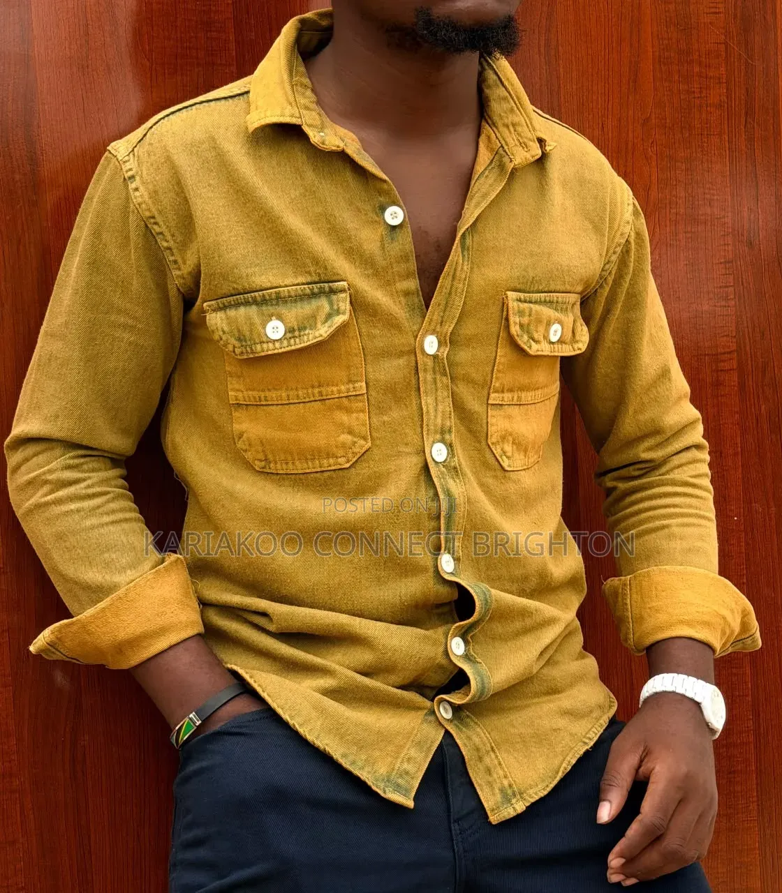 Acid Wash Blue Denim Shirt
