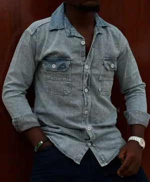 Acid Wash Blue Denim Shirt