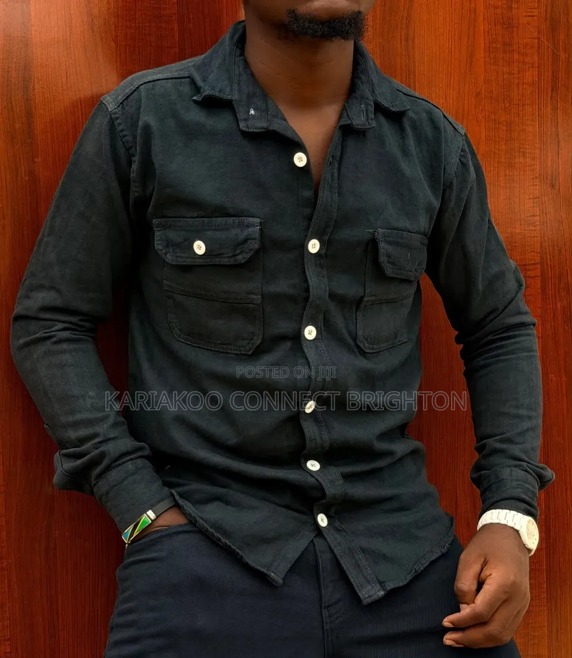 Acid Wash Blue Denim Shirt