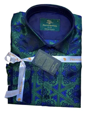 Royal Blue Paisley Patterned Shirt Tie Set