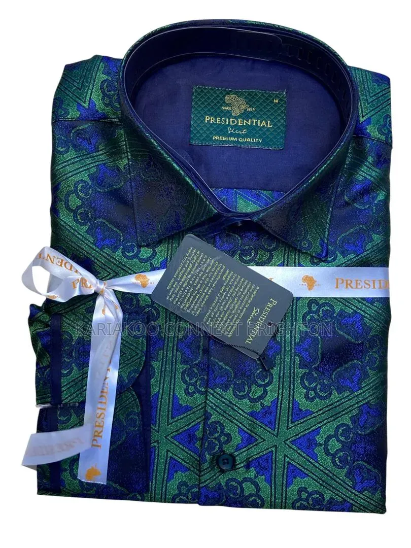 Royal Blue Paisley Patterned Shirt Tie Set