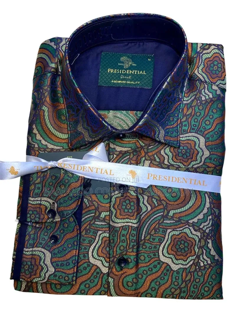 Royal Blue Paisley Patterned Shirt Tie Set