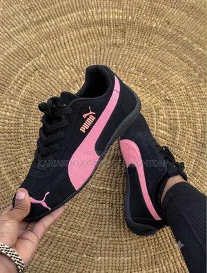 Red and White Low-Profile Sneakers