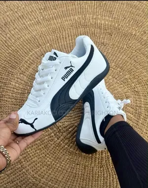 Red and White Low-Profile Sneakers