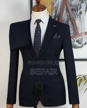 Double Buttons Smart Black Suit