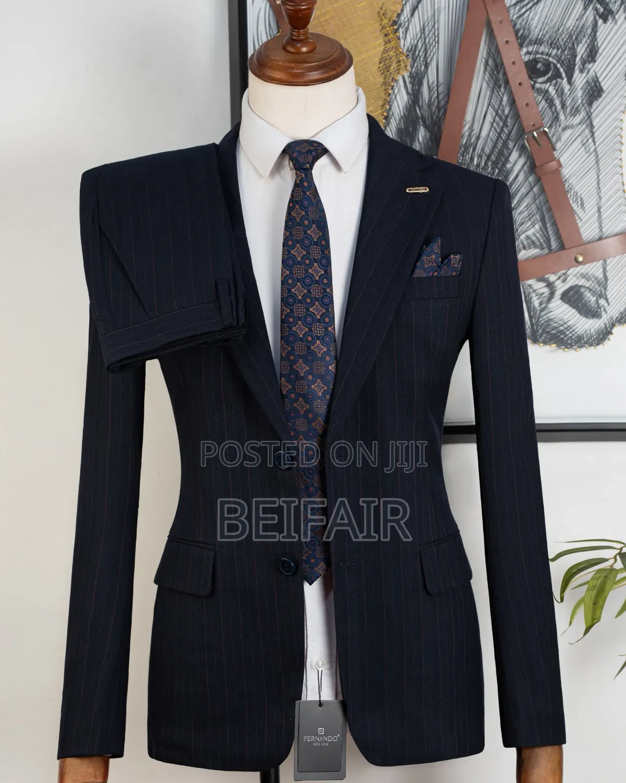 Double Buttons Smart Black Suit