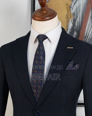 Double Buttons Smart Black Suit