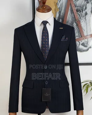 Double Buttons Smart Black Suit