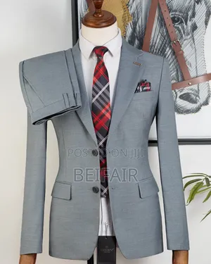 Light Grey Double Buttons Suit