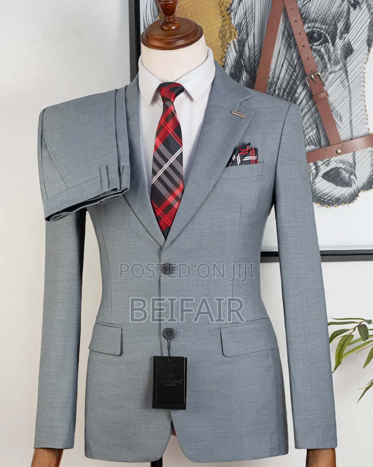 Light Grey Double Buttons Suit