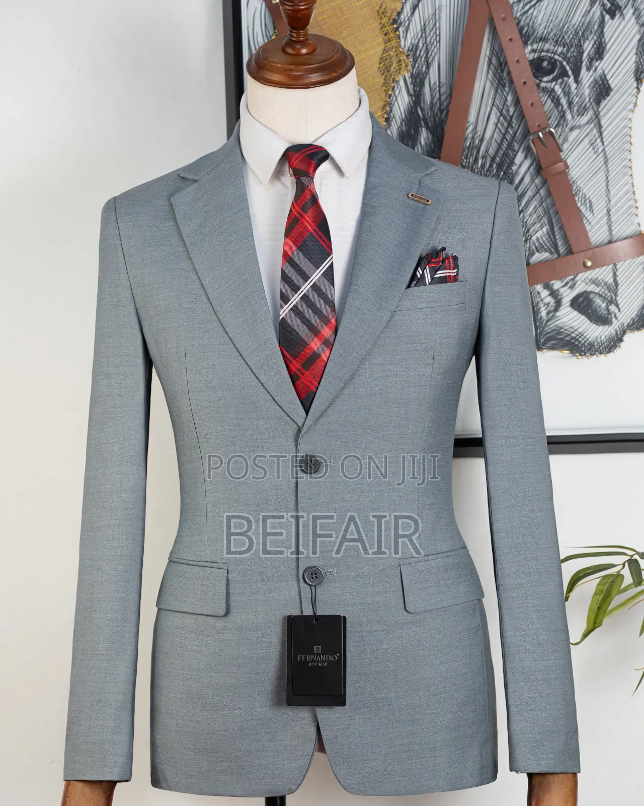 Light Grey Double Buttons Suit
