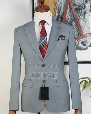 Light Grey Double Buttons Suit