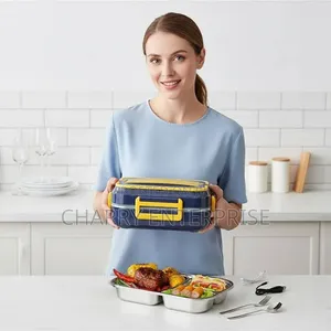 Electric Lunch Box Three Grid Plates 1.5L Steam and Cook Function
