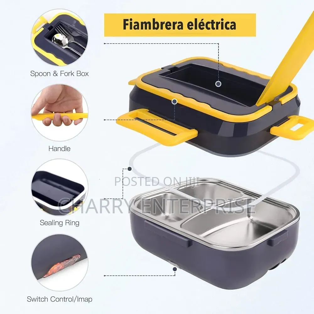 Electric Lunch Box Three Grid Plates 1.5L Steam and Cook Function