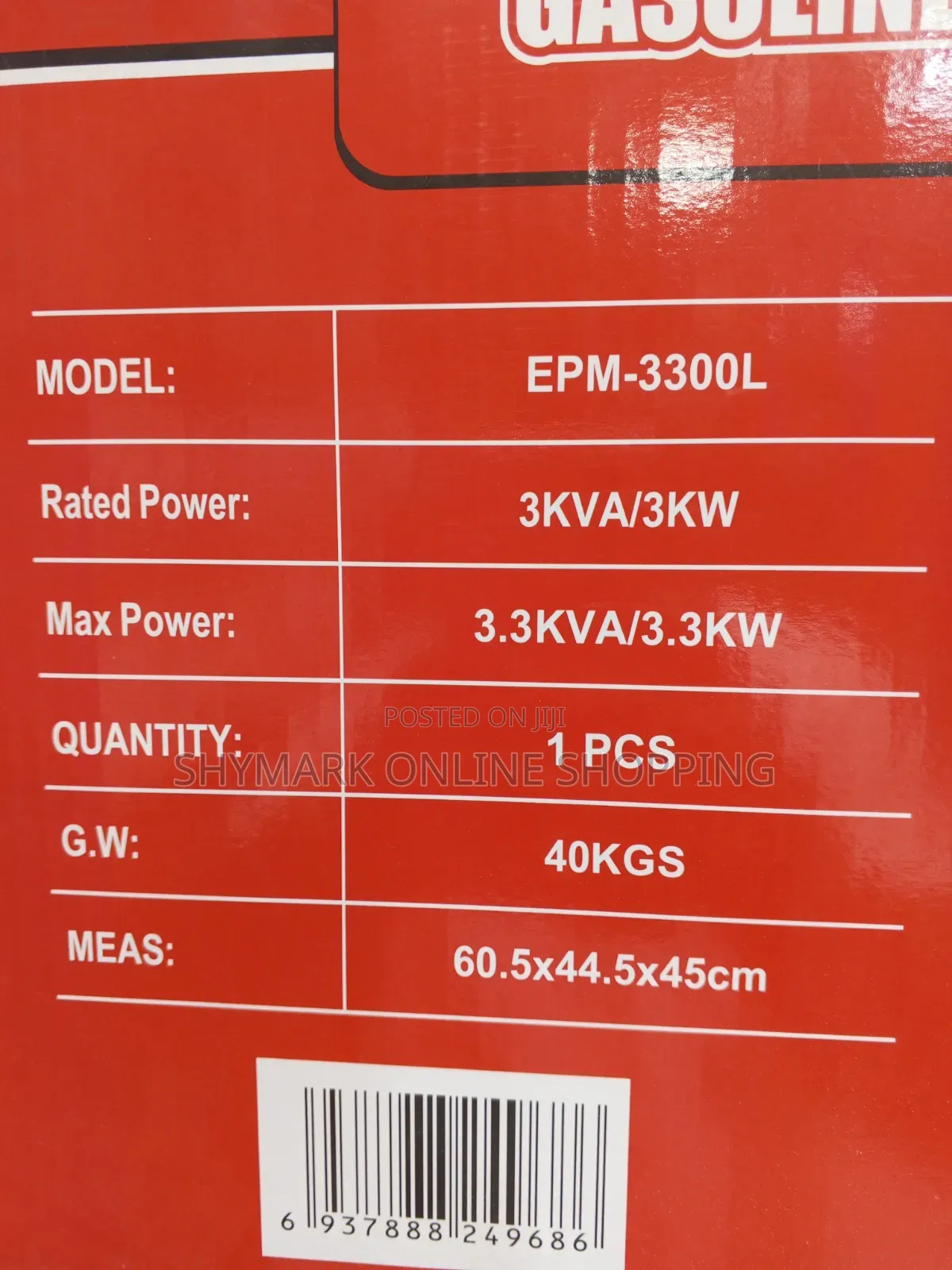 Edon ProMax Gasoline Generator 3.3KVA (EPM-3300L)