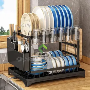 Multifunctional Two Tier Dish Drying Kitchen Rack Stendi Ya Vyombo