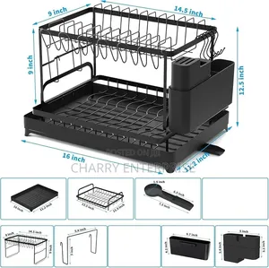 Multifunctional Two Tier Dish Drying Kitchen Rack Stendi Ya Vyombo