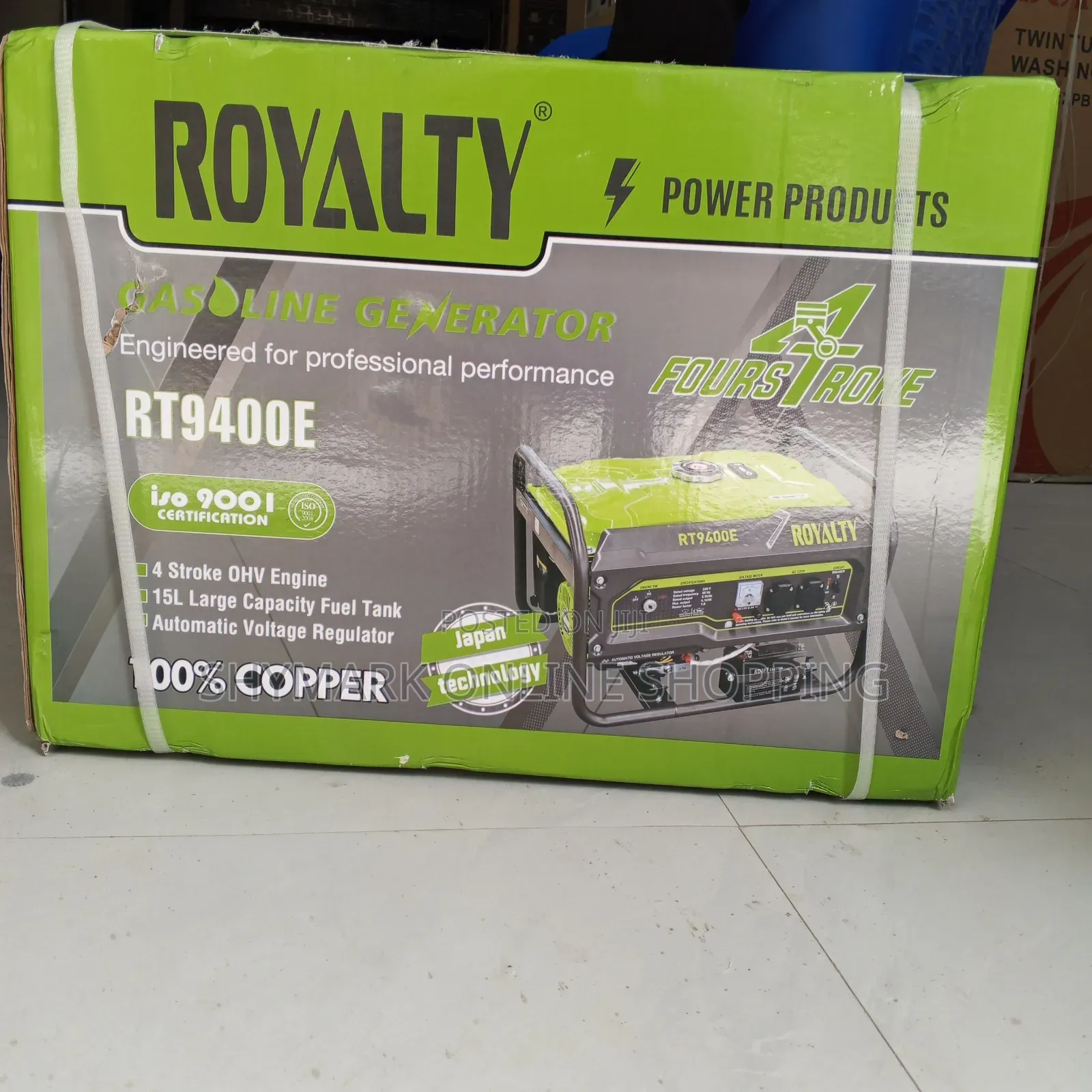 Royalty RT9400E Portable Gasoline Generator 3.9KVA