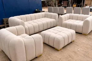 Simple Sofa Sets Za 3,2,1 Na Pufy Moja Inayohamishika