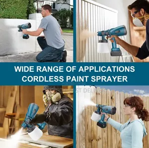 Cordless HVLP Paint Spray Gun 48V – Portable 2 Battery Powered Sprayer