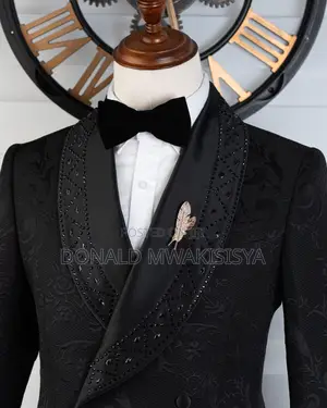 Black Tuxedo Suit - Royal Stone Edition