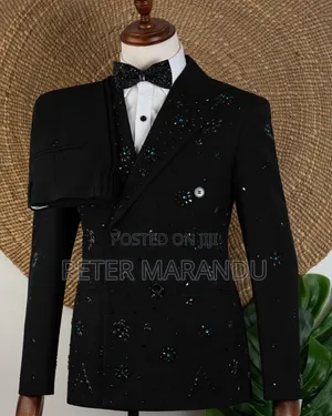 Tuxedo Ya Nakshi (Black Crystal Embellished