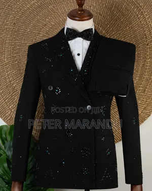 Tuxedo Ya Nakshi (Black Crystal Embellished