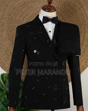 Tuxedo Ya Nakshi (Black Crystal Embellished