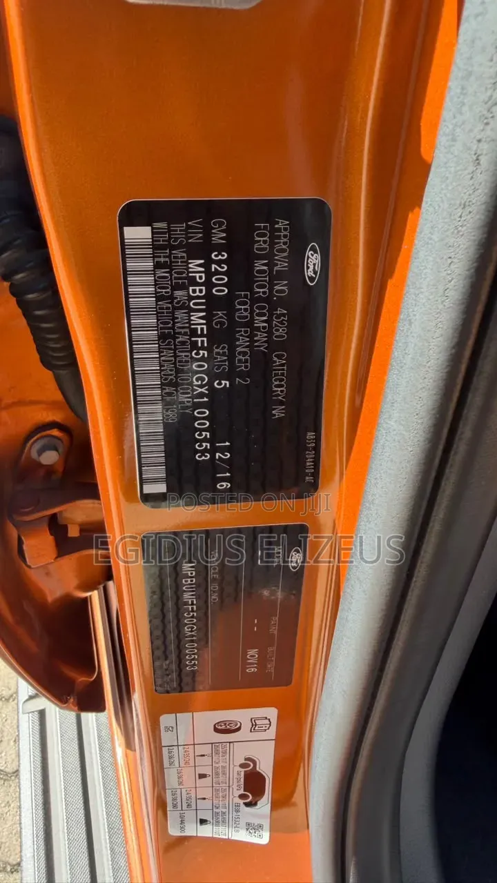 Ford Ranger Wildtrak 2017 Orange