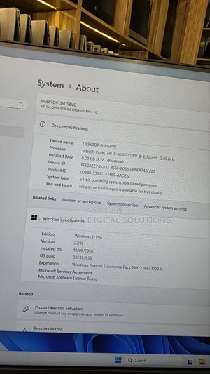 Desktop Computer HP ProDesk 600 G6 8GB Intel Core i5 SSD 256GB