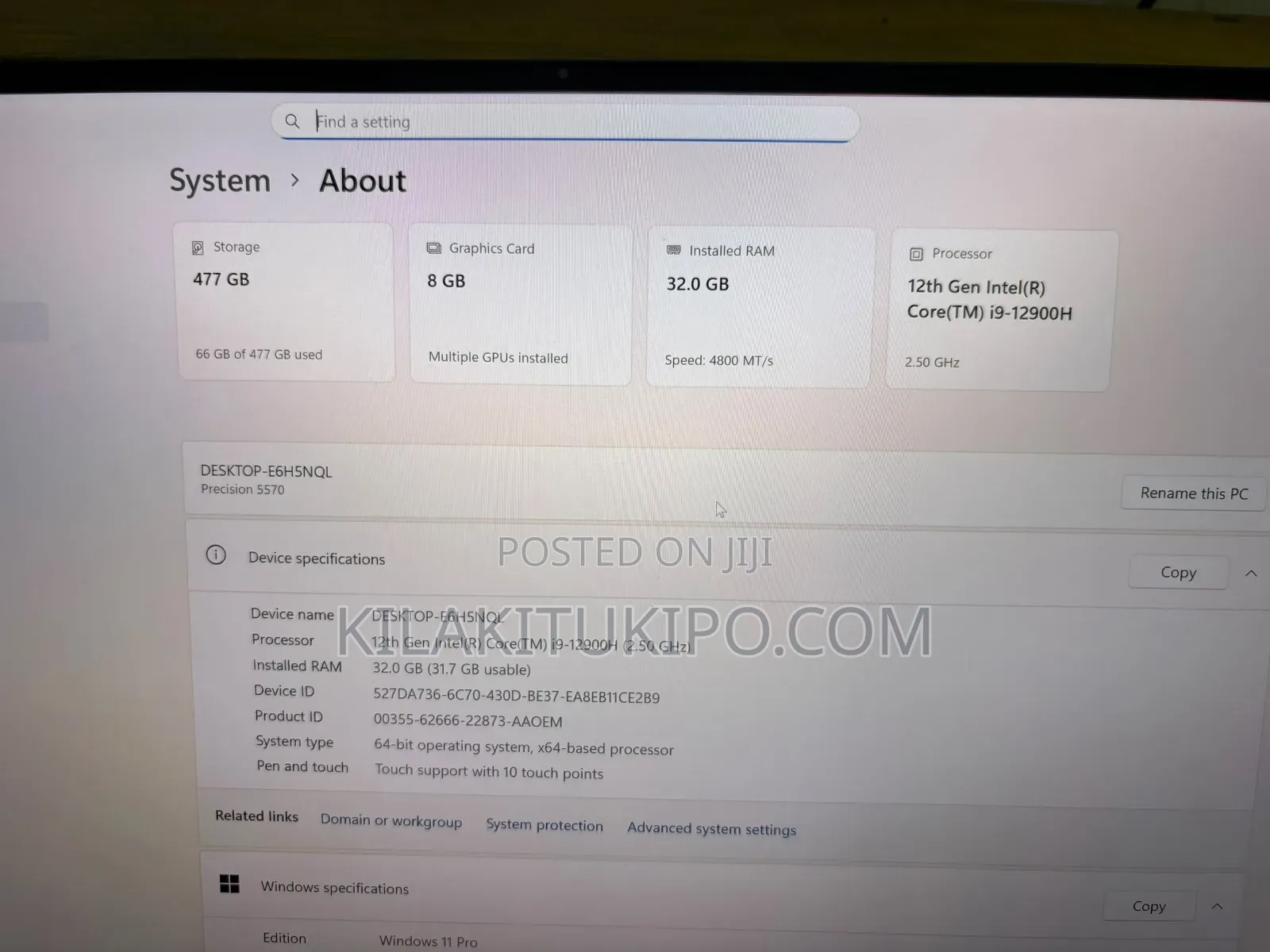 Laptop Dell Precision 5570 32GB Intel Core i9 SSHD+SSD 512GB