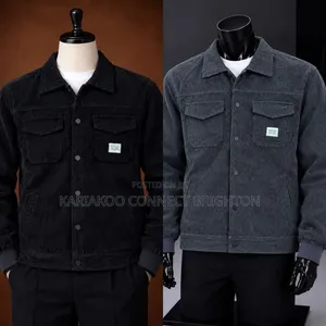 Black Corduroy Jacket With Flap Pockets