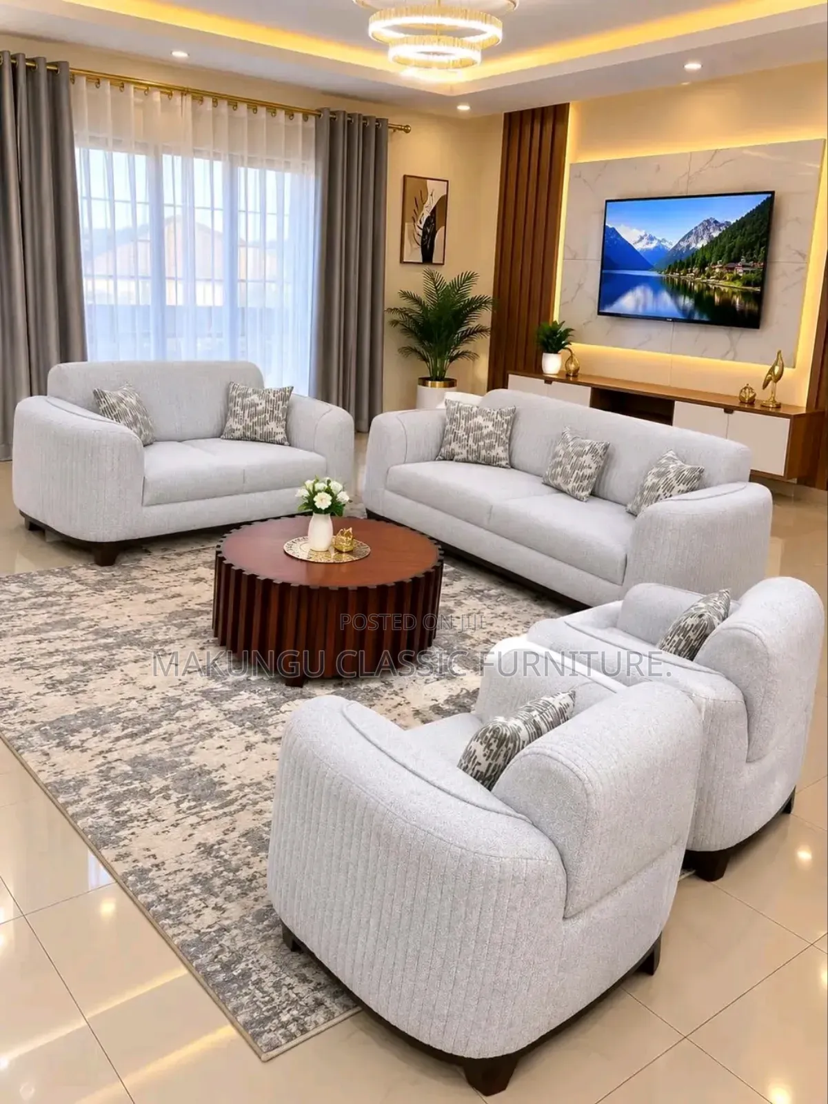 Simple Sofa Sets Za 3,2,1,1 Ni Fabrics Materials