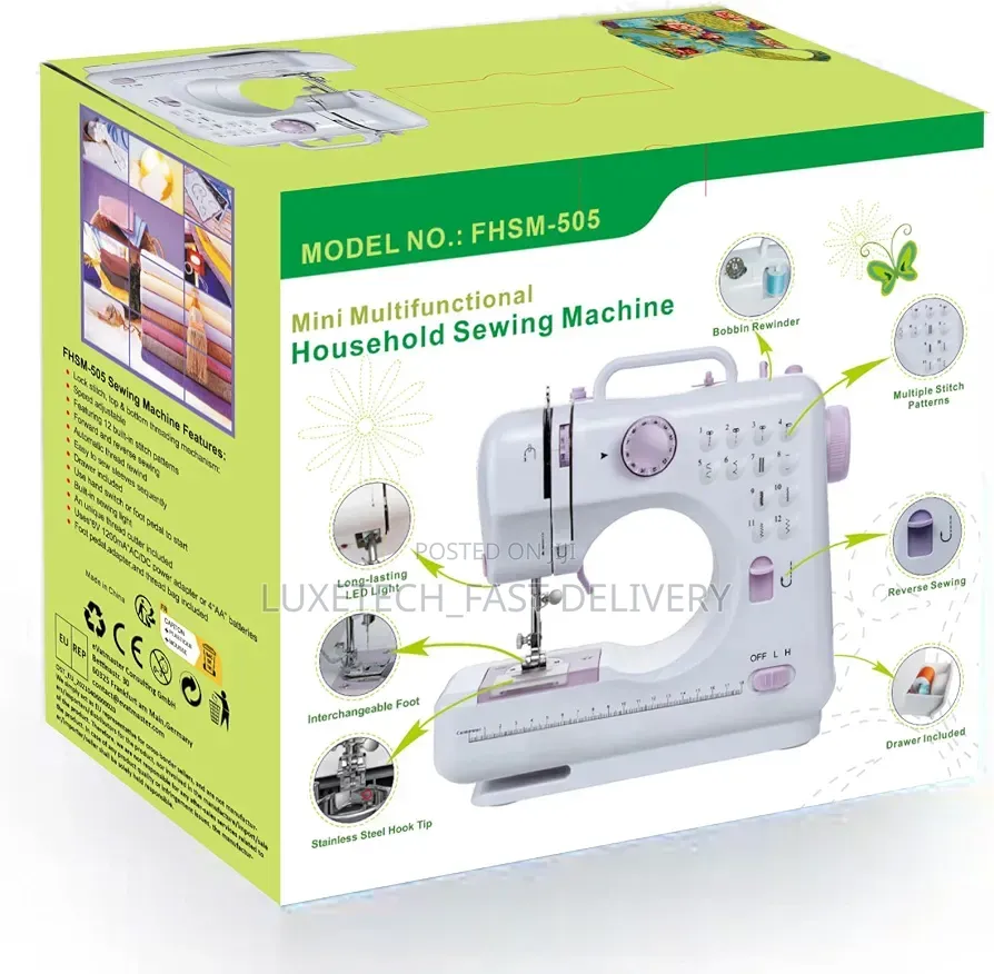 Home Mini Portable Sewing Machine – 12 Stitch Patterns With Foot Pedal