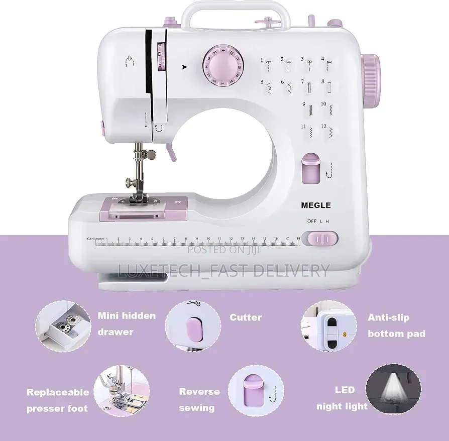 Home Mini Portable Sewing Machine – 12 Stitch Patterns With Foot Pedal