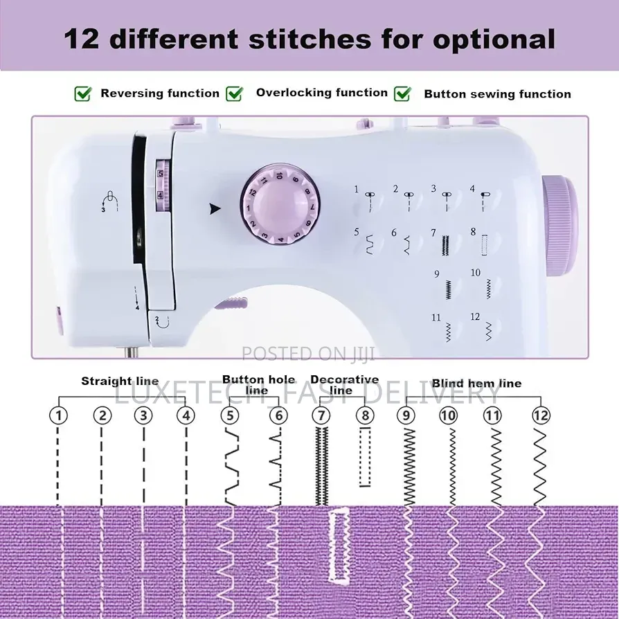 Home Mini Portable Sewing Machine – 12 Stitch Patterns With Foot Pedal