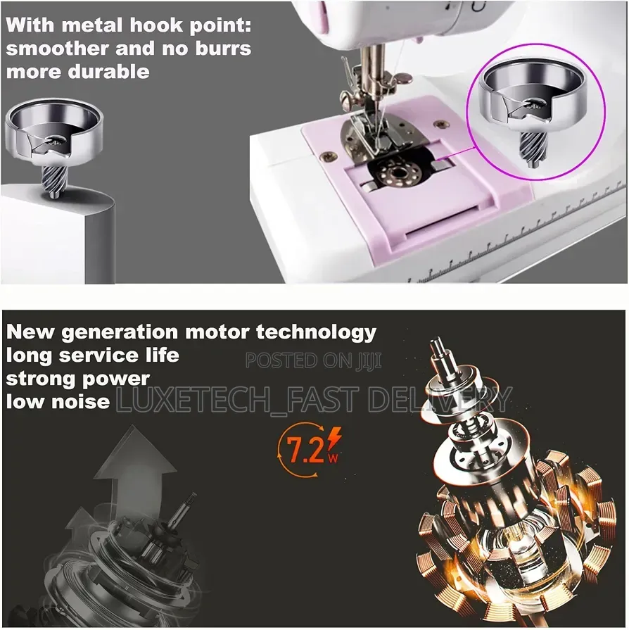 Home Mini Portable Sewing Machine – 12 Stitch Patterns With Foot Pedal