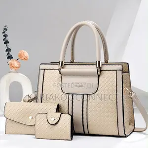 3-in-1 Woven Textured Handbag Set