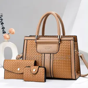 3-in-1 Woven Textured Handbag Set