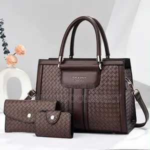 3-in-1 Woven Textured Handbag Set
