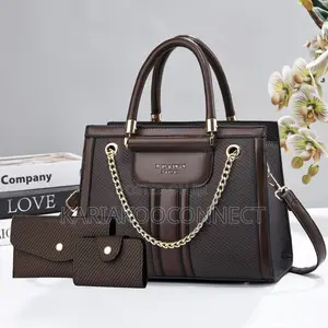 3-in-1 Chain-Detail Handbag Set